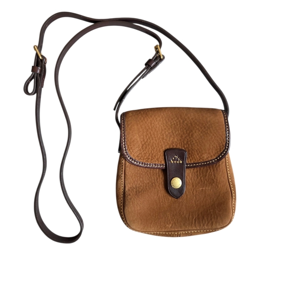 Dooney & Bourke Caramel Chocolate Suede Flap Crossbody Bag - Picture 2 of 16